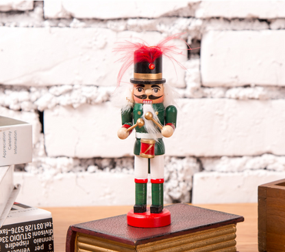 12cm Wooden Nutcracker Soldier Christmas Ornament Set