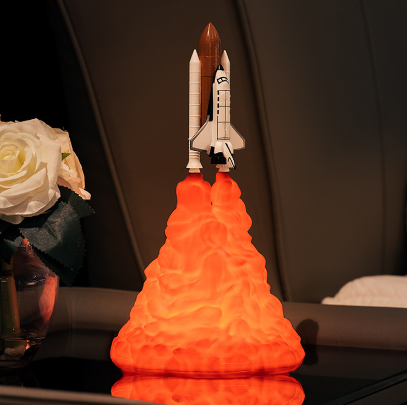 Creative Rocket Moon Night Light Table Lamp Decor