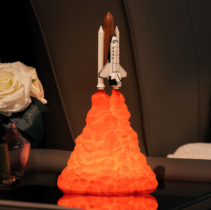 Creative Rocket Moon Night Light Table Lamp Decor