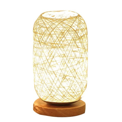 LED Rattan Ball Table Lamp with Night Light Function