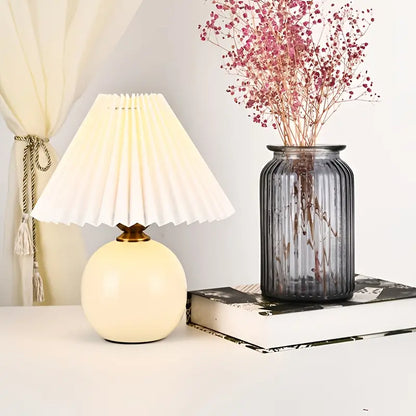 Textured Ceramic Mini Table Lamp for Small Spaces