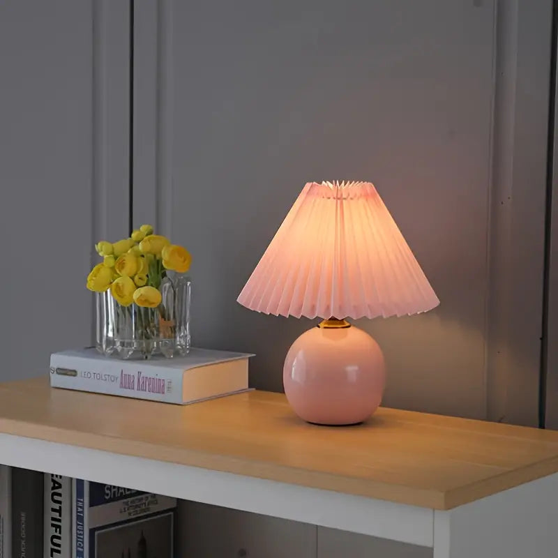 Textured Ceramic Mini Table Lamp for Small Spaces