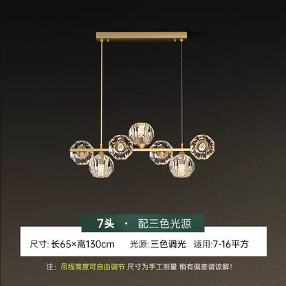 Modern Nordic Crystal Copper Dining Pendant Light
