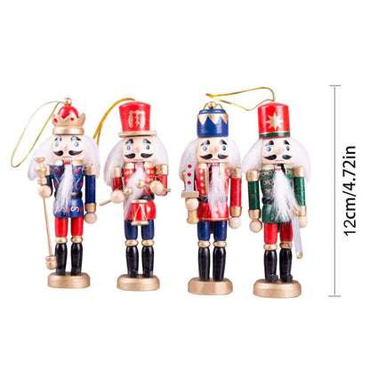 12cm Wooden Nutcracker Soldier Christmas Ornament Set