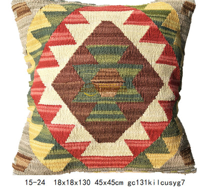 Handmade Kilim Pillow Case 60x60 - Decorative Woolen Gift