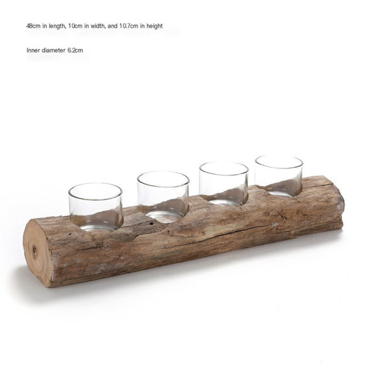 Handcrafted Wooden Candle Holder for Christmas Decor