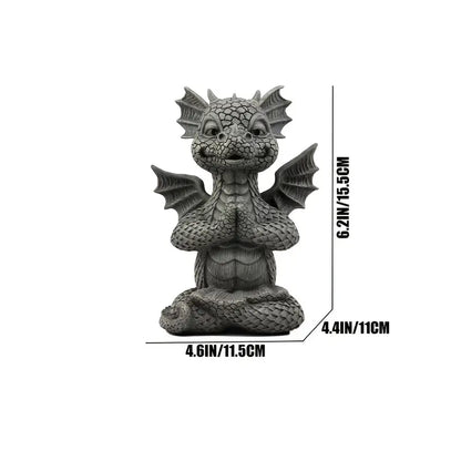 Meditation Fiery Yoga Dragon Garden Statue in Resin