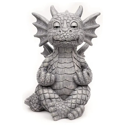 Meditation Fiery Yoga Dragon Garden Statue in Resin