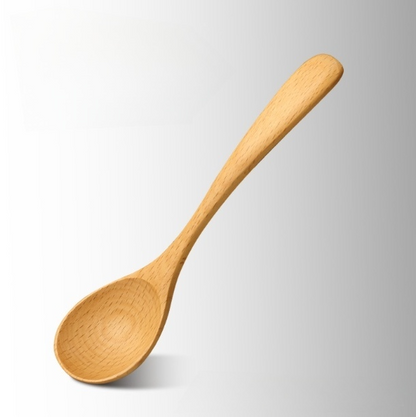5-Piece Wooden Spoon Set with Long Handle Kitchen Tools
