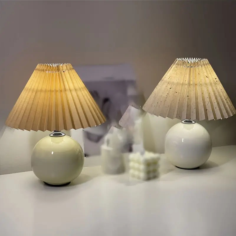 Textured Ceramic Mini Table Lamp for Small Spaces