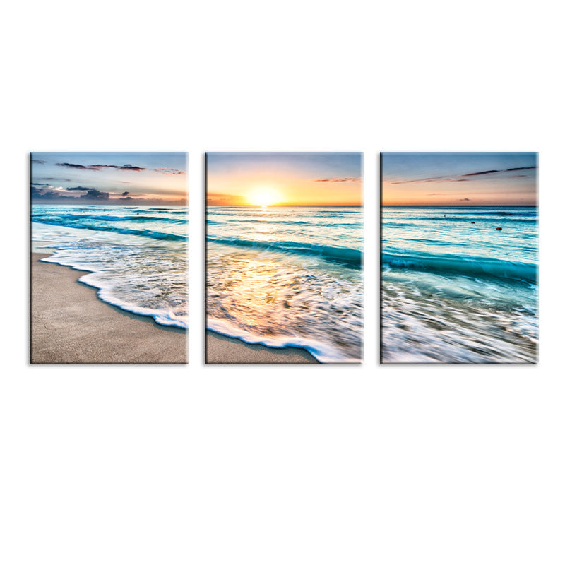 Modern Minimalist Nordic Unframed Canvas Triptych Art