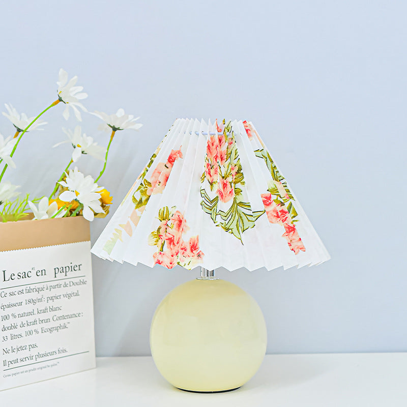 Textured Ceramic Mini Table Lamp for Small Spaces