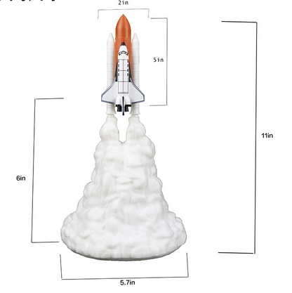 Creative Rocket Moon Night Light Table Lamp Decor